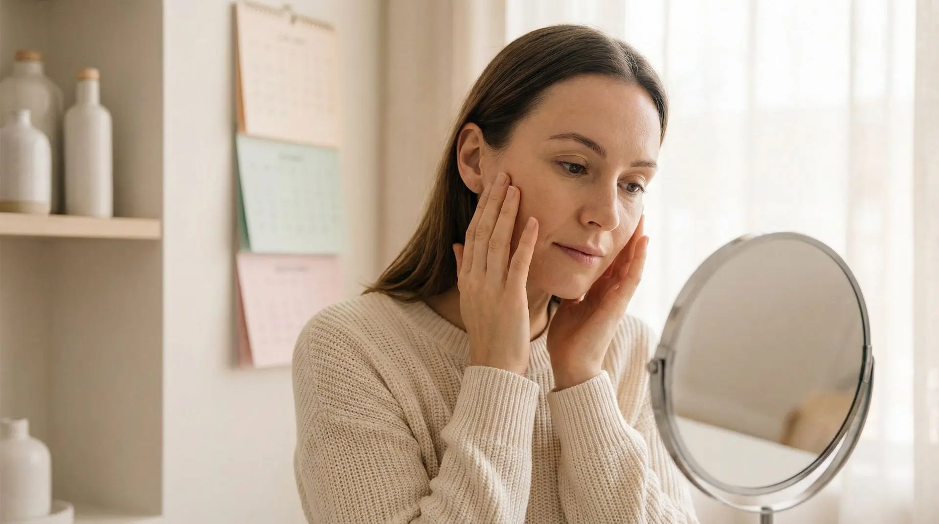 Welche Faktoren Kurslänge und Tempo der ersten sichtbaren Microneedling-Ergebnisse mitbestimmen. Dermatologin und Patientin besprechen an einem Schreibtisch einen Microneedling-Behandlungsplan mit Hautskizze und Zeitplan.