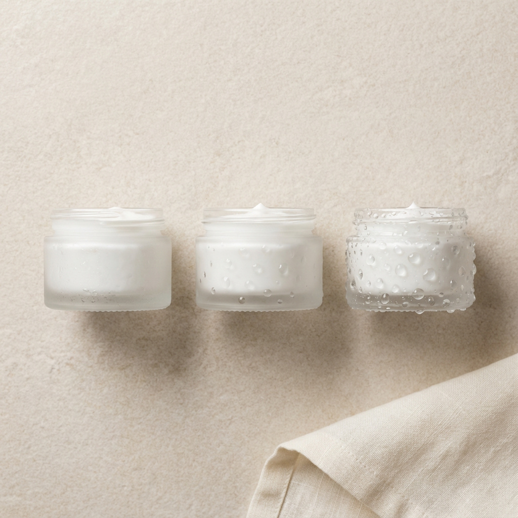 Textfreie Infografik: drei Pflegeelemente stehen für Ergebnis, Haltbarkeit und Nachpflege nach Aquafacial oder Hydrafacial