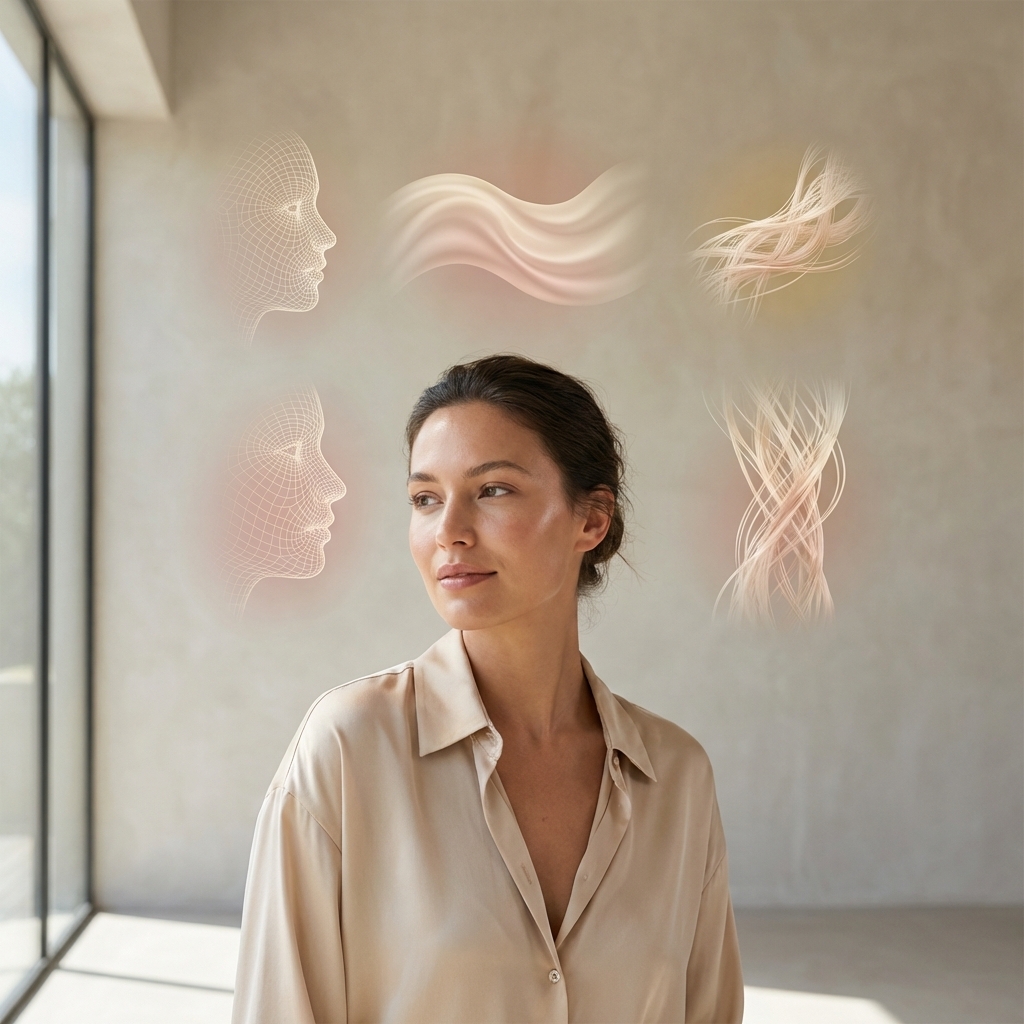 Textfreie Timeline-Infografik zur schrittweisen Ergebnisentwicklung bei Ultherapy/HIFU