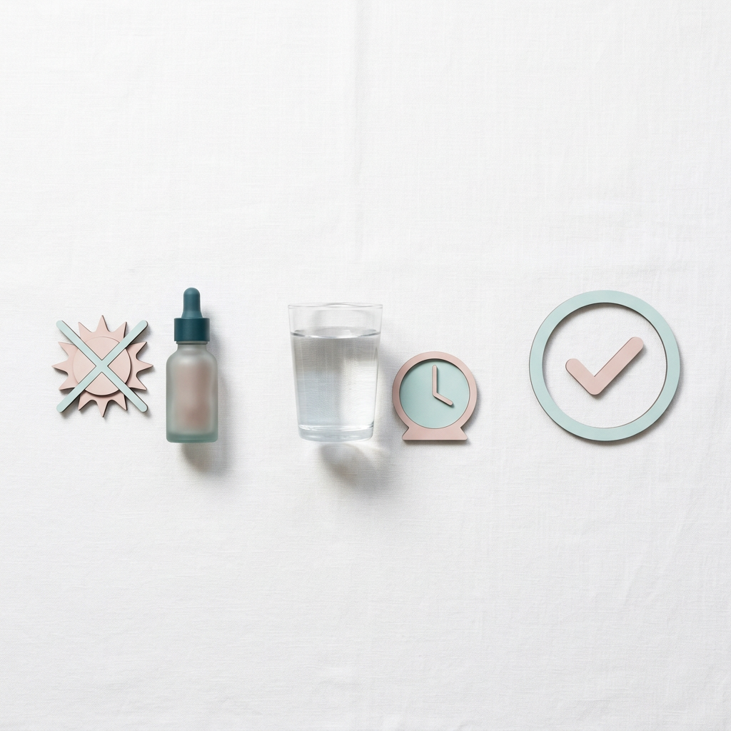 Einfache Infografik mit drei Vorbereitungsphasen vor einer kosmetischen Behandlung ohne Text