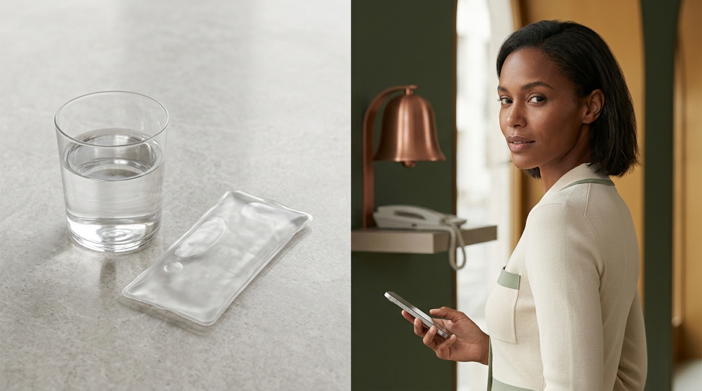 Einfache Infografik ohne Text zum Unterschied zwischen normalen Nachwirkungen und Alarmzeichen nach einer Behandlung.